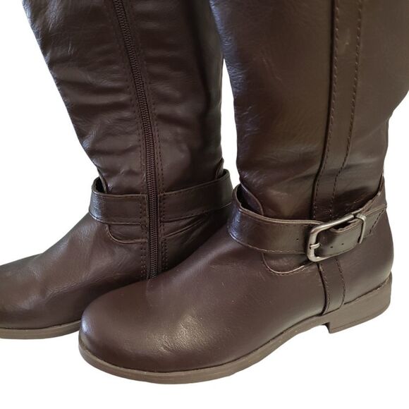 Croft & Barrow High Calf Side Zip Rounded Toe Brown Boots Size 6M - Picture 4 of 13